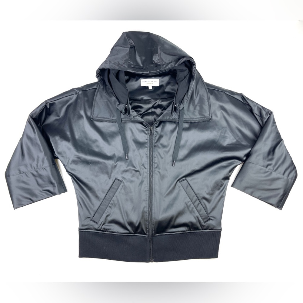 Derek Lam IOC x Athleta Collaboration Black Satin Feel Jacket Size Large